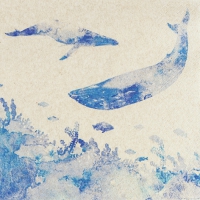 Servietten 33x33 cm - Whales