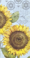 Buffet Servietten - BOTANICAL SUNFLOWER light blue