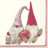 Servietten 25x25 cm - FRIENDLY TOMTE red