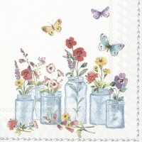 Servietten 25x25 cm - SUMMER JARS white