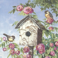 Servietten 25x25 cm - LOVELY BIRDHOUSE