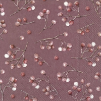 Servietten 25x25 cm - WINTER BERRIES red