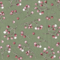Servietten 25x25 cm - WINTER BERRIES green