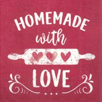 Servietten 25x25 cm - HOMEMADE red