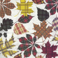 Servietten 25x25 cm - CHECKERED LEAVES