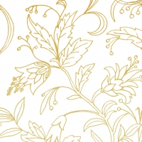 Servietten 25x25 cm - GOLDEN FLOWER white gold