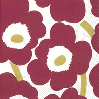 Servietten 33x33 cm - UNIKKO dark red gold