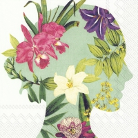 Servietten 33x33 cm - DREAMING OF PARADISE mint