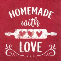 Servietten 33x33 cm - HOMEMADE red
