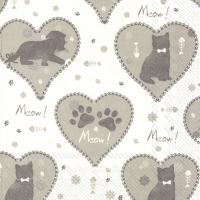Servietten 33x33 cm - MEOW MEOW grey Servietten 33x33 cm - MEOW MEOW grey
