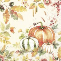Servietten 33x33 cm - PUMPKIN LOVE cream