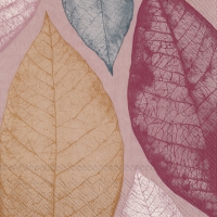 Servietten 33x33 cm - BIG LEAVES red