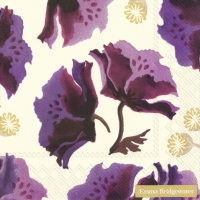 Servietten 33x33 cm - PURPLE POPPY cream Servietten 33x33 cm - PURPLE POPPY cream