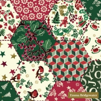 Servietten 33x33 cm - CHRISTMAS PATCHWORK cream