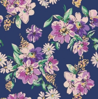 Servietten 33x33 cm - Flower Meadow Pattern  Dark Blue