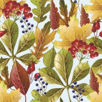 Servietten 33x33 cm - Rowanberry and Forest Leaves