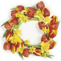 Servietten 33x33 cm - Red Tulips Wreath