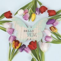 Servietten 33x33 cm - Hello Spring Tulips