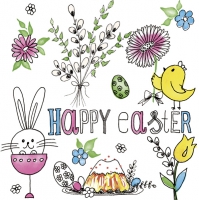 Servietten 33x33 cm - Very Happy Easter!