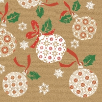 Linclass Servietten 40x40 cm - Sören  (goldbraun/rot)