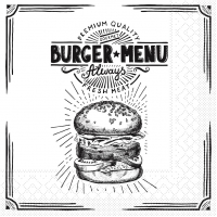 Tissue Servietten 33x33 cm - Burger Menu Tissue Servietten 33x33 cm - Burger Menu