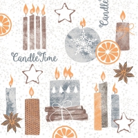 Linclass Servietten 40x40 cm - Candle Time (grau) Linclass Servietten 40x40 cm - Candle Time (grau)