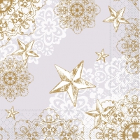 Tissue Servietten 33x33 cm - STERNENSCHEIN grau-gold