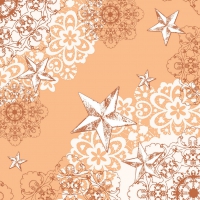 Linclass Servietten 40x40 cm - STERNENSCHEIN apricot-terrakotta