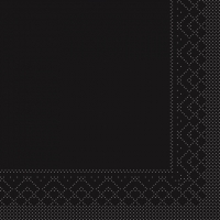 Tissue Servietten 33x33 cm - BASIC  SCHWARZ  33x33 cm 1/4-Falz