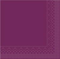 Tissue Servietten 33x33 cm - BASIC  AUBERGINE  33x33 cm 1/4Falz