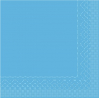 Tissue Servietten 33x33 cm - BASIC  AQUA-BLAU  33x33 cm 1/4-Falz