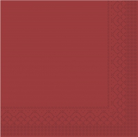Tissue Servietten 33x33 cm - BASIC  BORDEAUX  33x33 cm 1/4-Falz