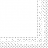 Tissue Servietten 33x33 cm - BASIC  WEISS  33x33 cm 1/4-Falz