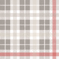 Tissue Servietten 33x33 cm - Fred  (grau/rot)