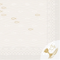 Tissue Servietten 33x33 cm - Kommunion/Konfirmation  (Fische)