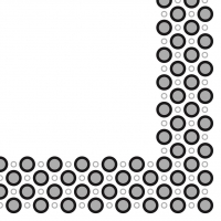 Linclass Servietten 40x40 cm - Art-Deco-Circles  (silber/schwarz)