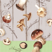 Linclass Servietten 40x40 cm - Buliz  (Pilze)