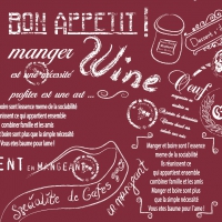 Linclass Servietten 40x40 cm - Script  (bordeaux)