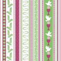 Linclass Servietten 40x40 cm - Kommunion/Konfirmation  (blau/grün)