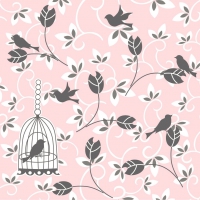 Linclass Servietten 40x40 cm - Alice  (rosa/grau)