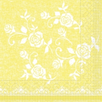 Tissue Servietten 33x33 cm - Lace  (gelb)