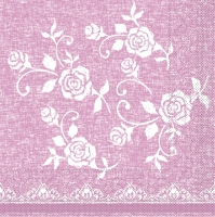 Tissue Servietten 33x33 cm - Lace  (rosé)
