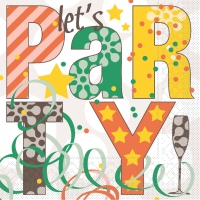 Tissue Servietten 33x33 cm - Let´s PARTY  (grün/braun)