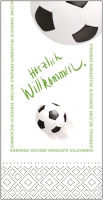 Tissue Servietten 33x33 cm - Herzlich Willkommen/Fußball Tissue Servietten 33x33 cm - Herzlich Willkommen/Fußball