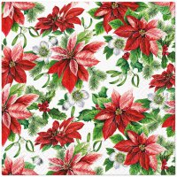 Servietten 33x33 cm - Glory Poinsettia