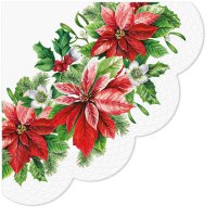 Servietten - Rund - Glory Poinsettia