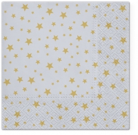 Servietten 33x33 cm - Starlets silver