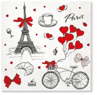 Servietten 33x33 cm - I love France Servietten 33x33 cm - I love France