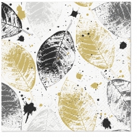 Servietten 33x33 cm - Leaves Print gold Servietten 33x33 cm - Leaves Print gold