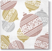 Servietten 33x33 cm - Serwetki Falling baubles rosa Servietten 33x33 cm - Serwetki Falling baubles rosa